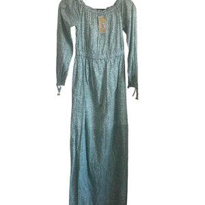 MICHAEL MICHAEL KORS Womens Green Long Sleeve Maxi Dress